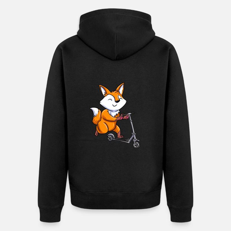 Scooter Roller Tretroller Geschenk - Unisex Premium Bio Zip Hoodie - Schwarz