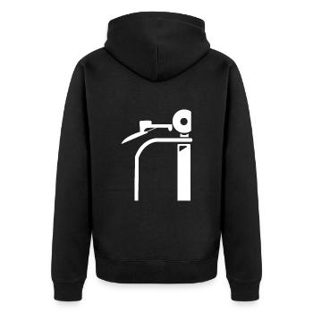 Scooter Roller Tretroller Geschenk - Unisex Premium Bio Zip Hoodie - Schwarz - Hinten - Nico (187cm)
