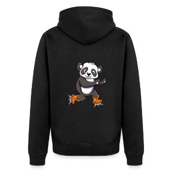 Inline Skating Inline Skating Gift - Unisex Premium Organic Zip Hoodie - black - Back - Nico (187cm)