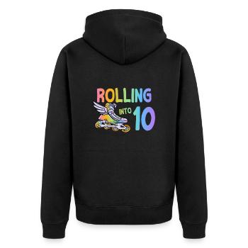 10e anniversaire patin à roues alignées - Veste à capuche bio Premium Unisexe - noir - Dos - Nico (187cm)