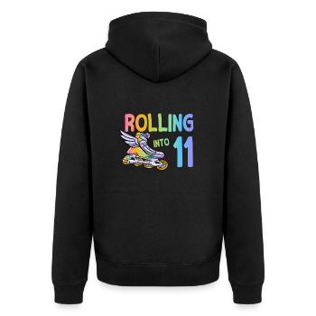 11th birthday inline skating - Unisex Premium Organic Zip Hoodie - black - Back - Nico (187cm)