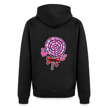 Lolly Candy Cadeau - Veste à capuche bio Premium Unisexe - noir - Dos - Nico (187cm)