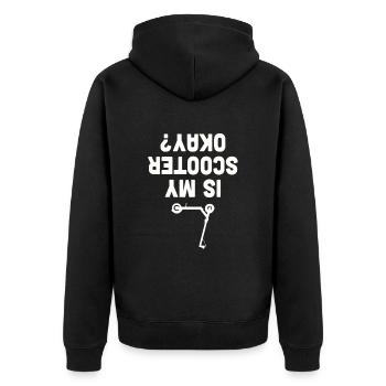 Scooter Roller Tretroller Geschenk - Unisex Premium Bio Zip Hoodie - Schwarz - Hinten - Nico (187cm)