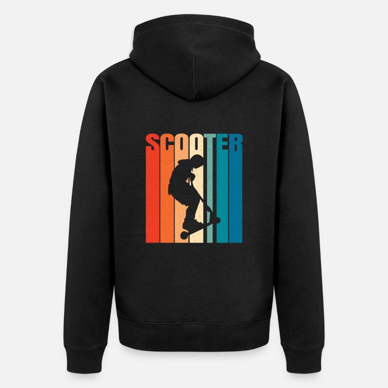 Scooter Roller Tretroller Geschenk - Unisex Premium Bio Zip Hoodie - Schwarz