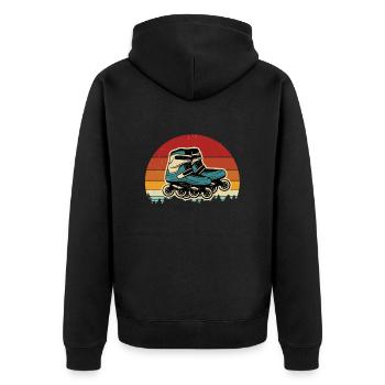 Inline Skating Inline Skating Gift - Unisex Premium Organic Zip Hoodie - black - Back - Nico (187cm)