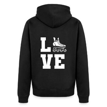 Inline Skating Inline Skating Gift - Unisex Premium Organic Zip Hoodie - black - Back - Nico (187cm)
