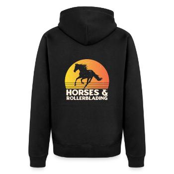 Inline Skating Inline Skating Gift - Unisex Premium Organic Zip Hoodie - black - Back - Nico (187cm)