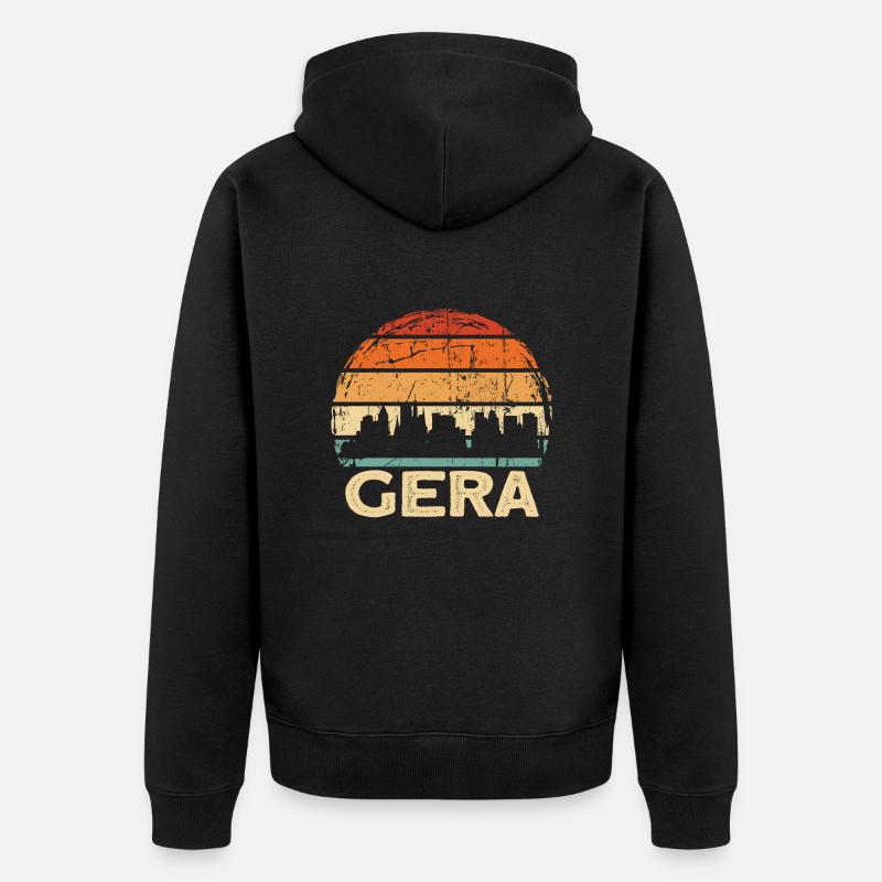 Gera - Unisex Premium Bio Zip Hoodie - Schwarz