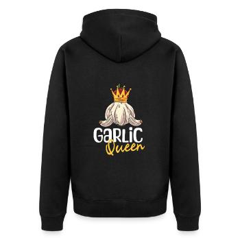Knoblauch Knoblauchbrot Geschenk - Unisex Premium Bio Zip Hoodie - Schwarz - Hinten - Nico (187cm)
