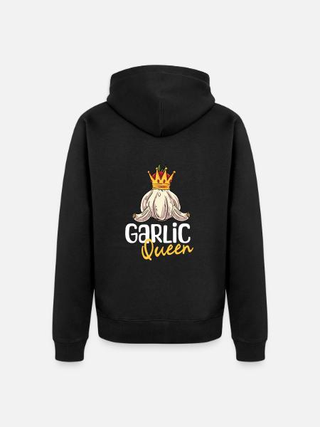 Knoblauch Knoblauchbrot Geschenk - Unisex Premium Bio Zip Hoodie - Schwarz