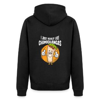 Chimichangas Chimichanga Burrito Mexikanisches Ess - Unisex Premium Bio Zip Hoodie - Schwarz - Hinten - Nico (187cm)