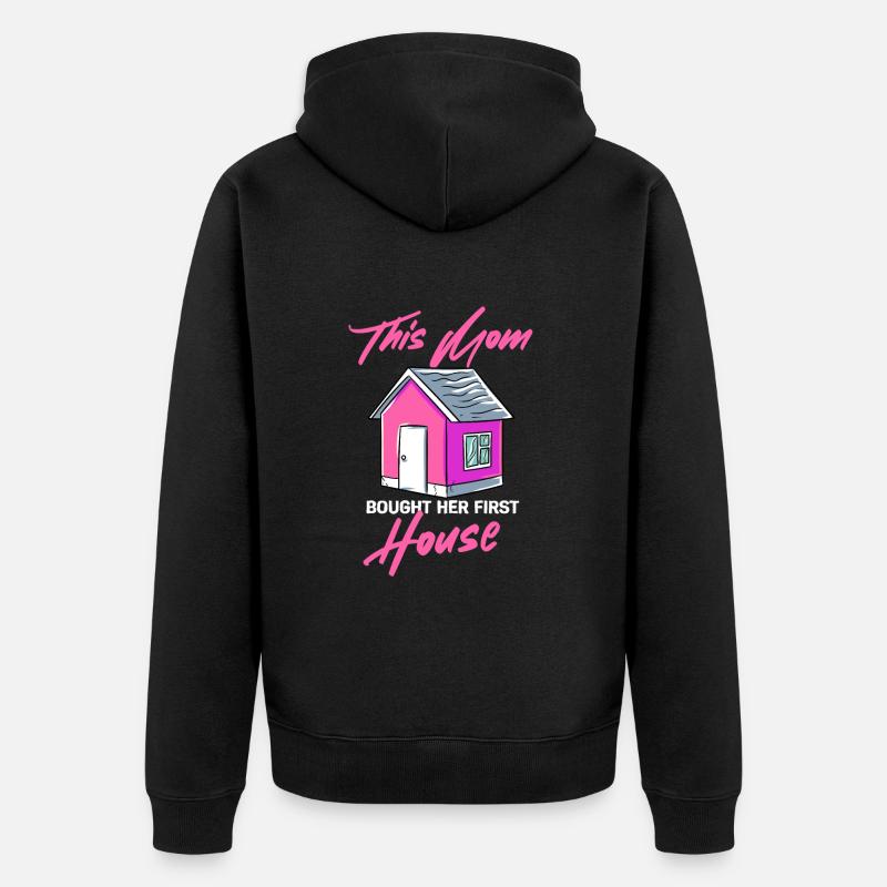 Erstes Haus Mama Geschenk - Unisex Premium Bio Zip Hoodie - Schwarz
