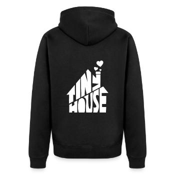 Tiny House - Unisex Premium Bio Zip Hoodie - Schwarz - Hinten - Nico (187cm)