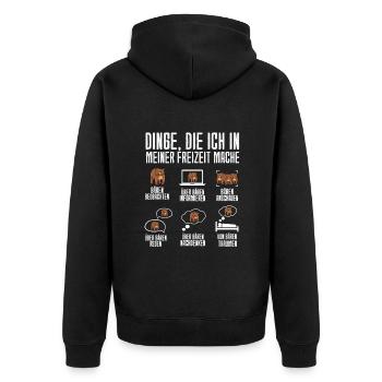 Dinge Die Ich In Meiner Freizeit Mache Bären - Unisex Premium Bio Zip Hoodie - Schwarz - Hinten - Nico (187cm)