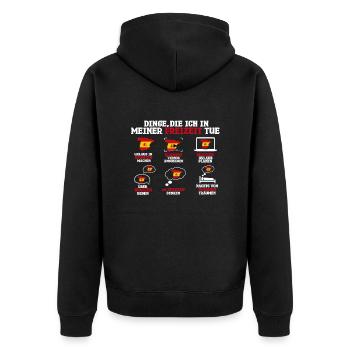 Dinge Die Ich In Meiner Freizeit Mache Spanien - Unisex Premium Bio Zip Hoodie - Schwarz - Hinten - Nico (187cm)