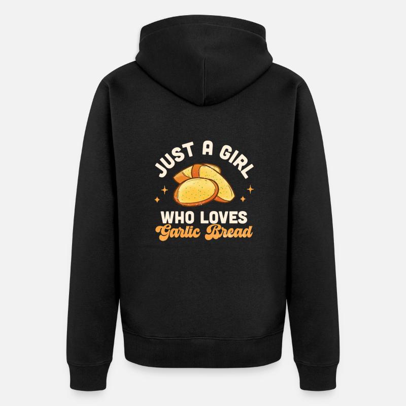 Knoblauch Knoblauchbrot Essen Geschenk - Unisex Premium Bio Zip Hoodie - Schwarz