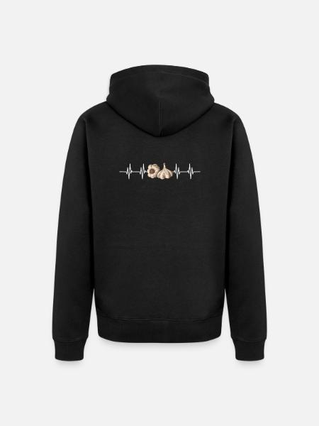 Knoblauch Knoblauchbrot Essen Geschenk - Unisex Premium Bio Zip Hoodie - Schwarz