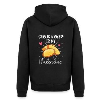 Knoblauch Knoblauchbrot Essen Geschenk - Unisex Premium Bio Zip Hoodie - Schwarz - Hinten - Nico (187cm)
