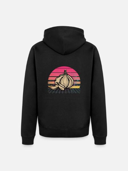Garlic Garlic Bread Food Gift - Unisex Premium Organic Zip Hoodie - black