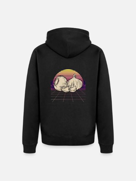 Garlic Garlic Bread Food Gift - Unisex Premium Organic Zip Hoodie - black