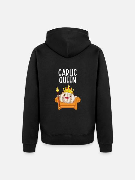 Garlic Garlic Bread Food Gift - Unisex Premium Organic Zip Hoodie - black