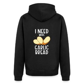 Knoblauch Knoblauchbrot Essen Geschenk - Unisex Premium Bio Zip Hoodie - Schwarz - Hinten - Nico (187cm)