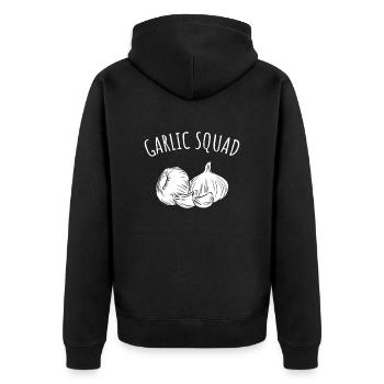 Knoblauch Knoblauchbrot Essen Geschenk - Unisex Premium Bio Zip Hoodie - Schwarz - Hinten - Nico (187cm)