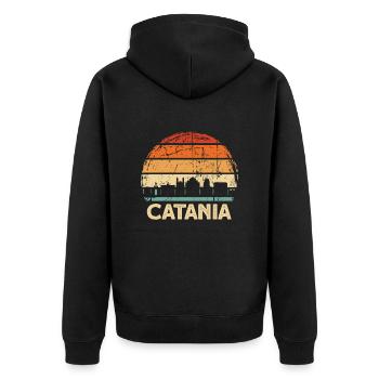 Catane - Veste à capuche bio Premium Unisexe - noir - Dos - Nico (187cm)