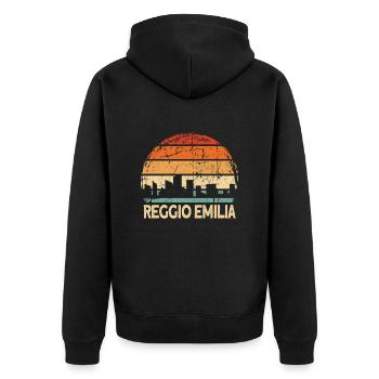 Reggio Emilia - Unisex Premium Bio Zip Hoodie - Schwarz - Hinten - Nico (187cm)