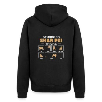 Shar Pei chinois - Veste à capuche bio Premium Unisexe - noir - Dos - Nico (187cm)