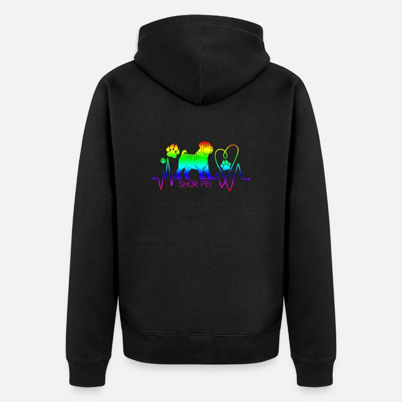 Chinese Shar Pei - Unisex Premium Bio Zip Hoodie - Schwarz