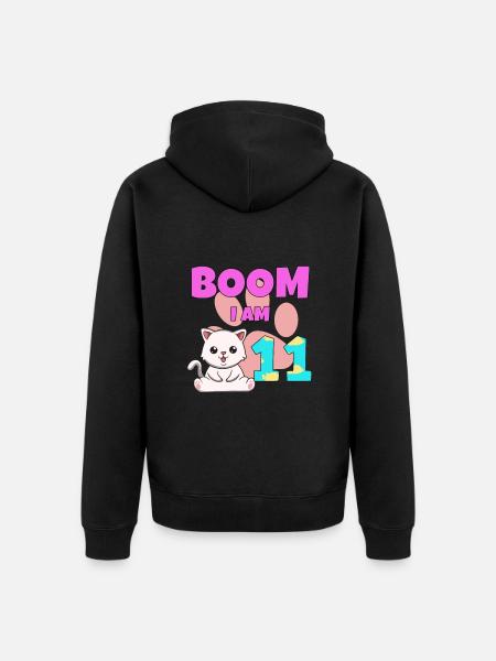 11th birthday - Unisex Premium Organic Zip Hoodie - black