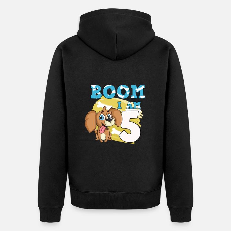 Chien de 5e anniversaire - Veste à capuche bio Premium Unisexe - noir
