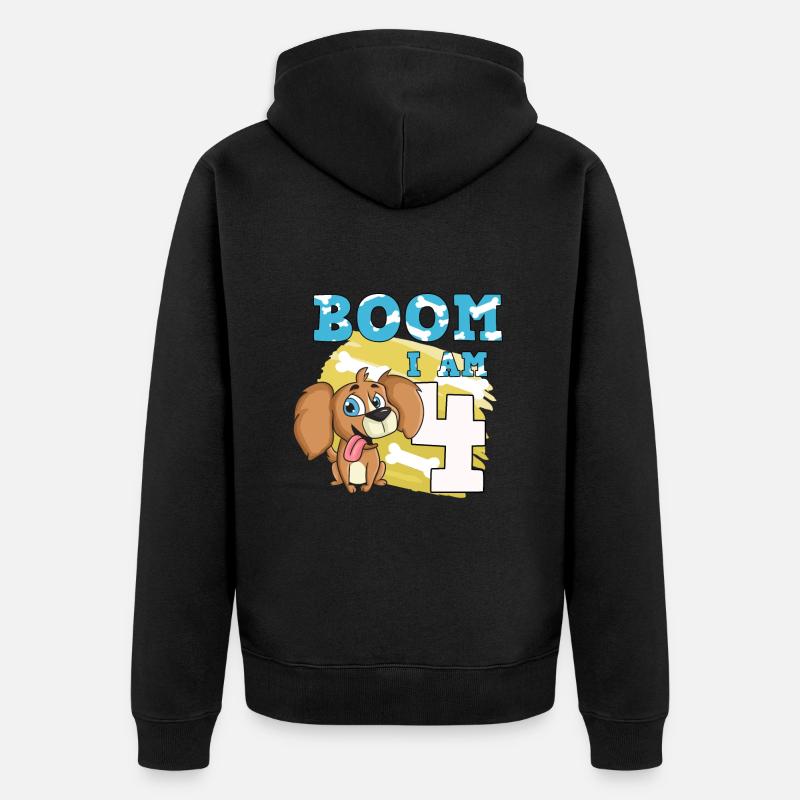 Chien de 4e anniversaire - Veste à capuche bio Premium Unisexe - noir