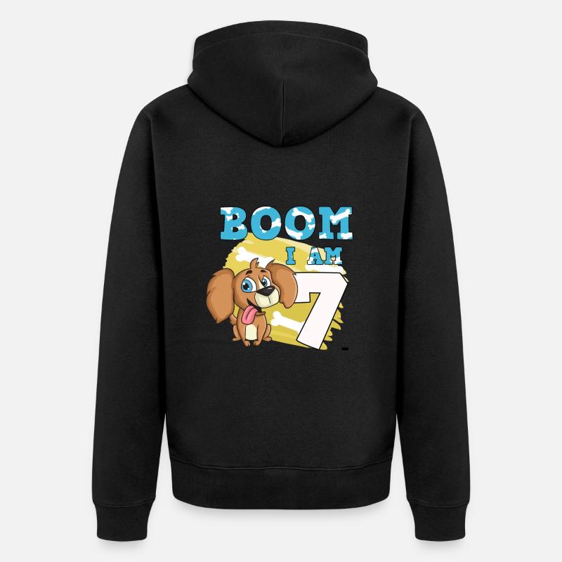 Chien de 7e anniversaire - Veste à capuche bio Premium Unisexe - noir
