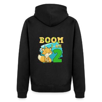 2nd birthday fox - Unisex Premium Organic Zip Hoodie - black - Back - Nico (187cm)