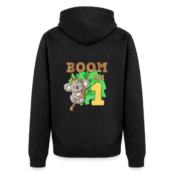 1er anniversaire koala - Veste à capuche bio Premium Unisexe - noir - Dos - Nico (187cm)