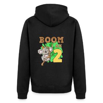 2nd birthday koala - Unisex Premium Organic Zip Hoodie - black - Back - Nico (187cm)