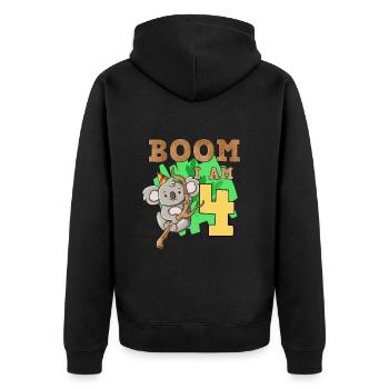 4ème anniversaire koala - Veste à capuche bio Premium Unisexe - noir - Dos - Nico (187cm)