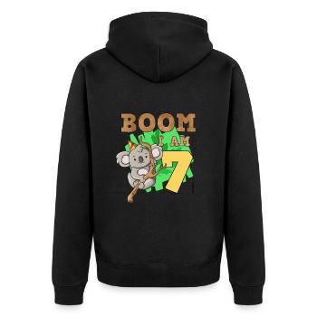 7ème anniversaire Koala - Veste à capuche bio Premium Unisexe - noir - Dos - Nico (187cm)