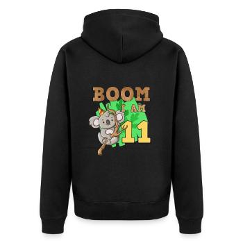 11e anniversaire koala - Veste à capuche bio Premium Unisexe - noir - Dos - Nico (187cm)