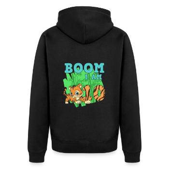 10. Geburtstag - Unisex Premium Bio Zip Hoodie - Schwarz - Hinten - Nico (187cm)