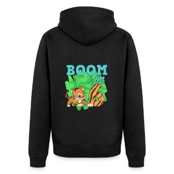 6. Geburtstag - Unisex Premium Bio Zip Hoodie - Schwarz - Hinten - Nico (187cm)