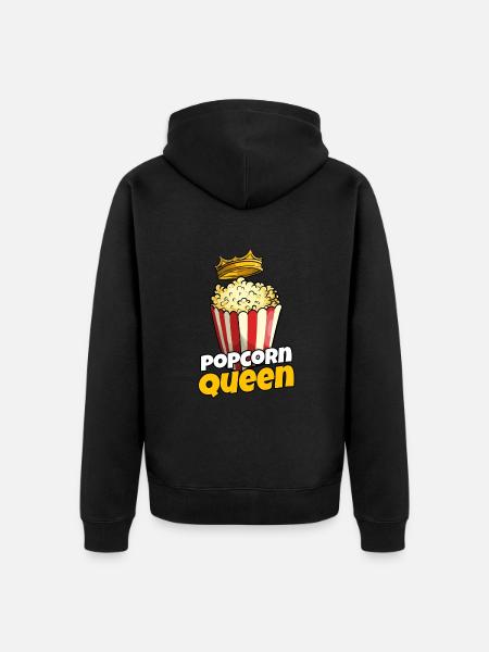 Popcorn Queen - Unisex Premium Organic Zip Hoodie - black