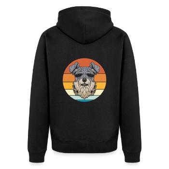 Zwergschnauzer - Unisex Premium Bio Zip Hoodie - Schwarz - Hinten - Nico (187cm)