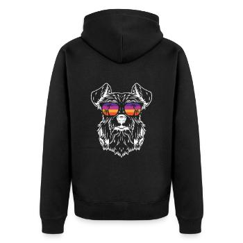 Zwergschnauzer - Unisex Premium Bio Zip Hoodie - Schwarz - Hinten - Nico (187cm)