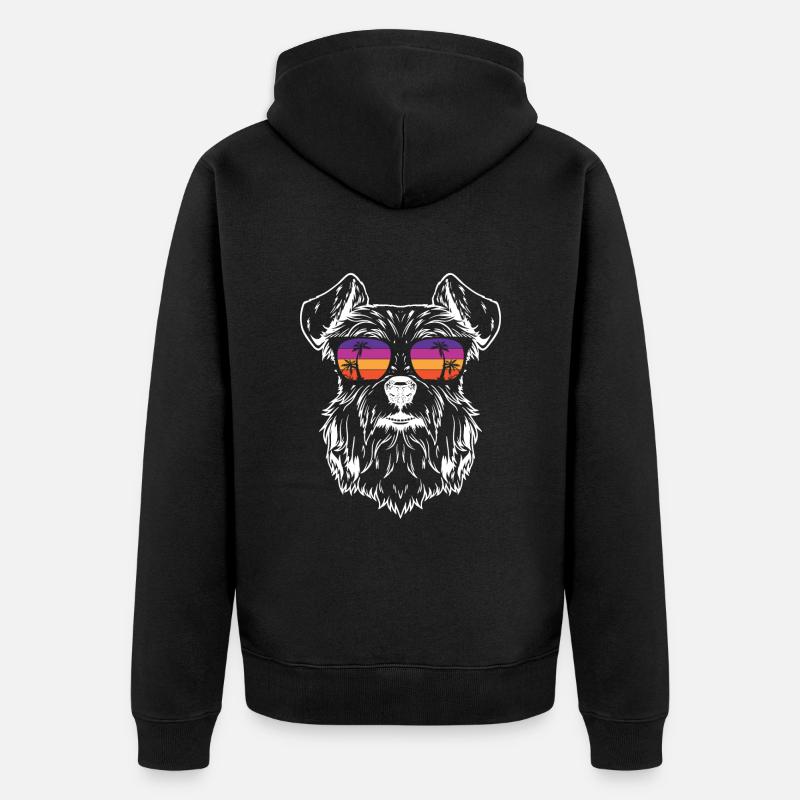 Miniature Schnauzer - Veste à capuche bio Premium Unisexe - noir
