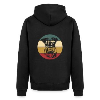 Miniature Schnauzer - Unisex Premium Organic Zip Hoodie - black - Back - Nico (187cm)