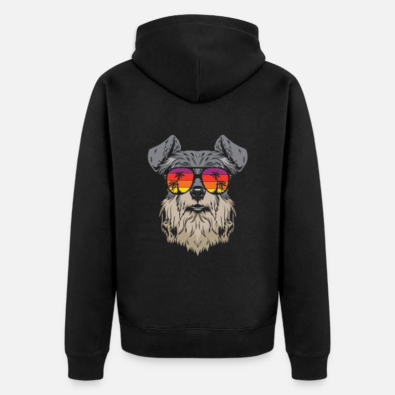 Miniature Schnauzer - Veste à capuche bio Premium Unisexe - noir
