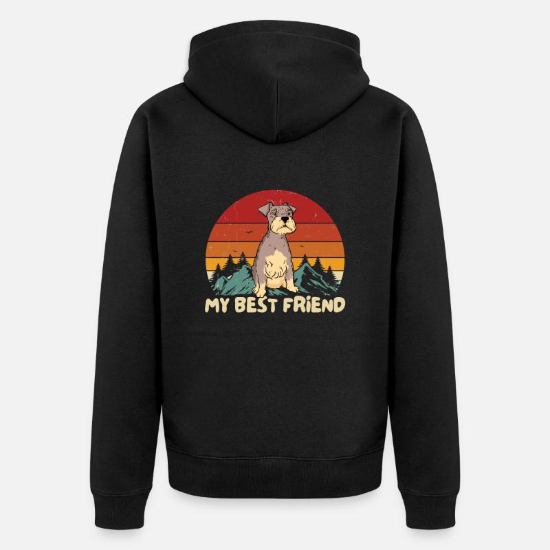 Miniature Schnauzer - Veste à capuche bio Premium Unisexe - noir